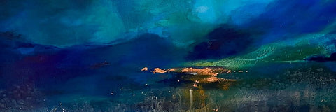 Deep Dive Seascape White Modern Wood Framed Art Print with Double Matting by Debs, Emma Catherine