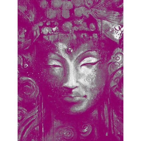 Buddha 2 White Modern Wood Framed Art Print by Debs, Emma Catherine