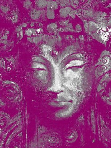 Buddha 2 Black Ornate Wood Framed Art Print with Double Matting by Debs, Emma Catherine