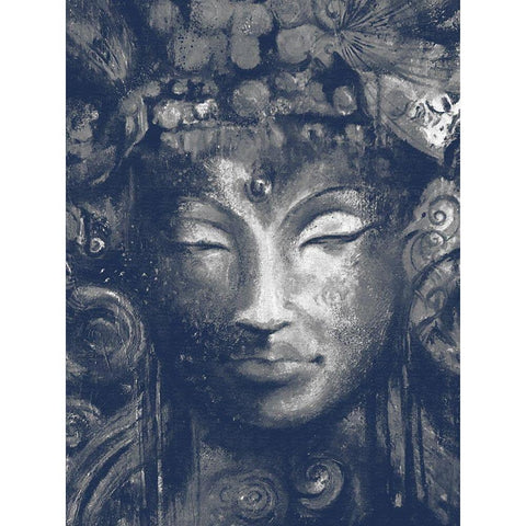 Buddha 1 Black Modern Wood Framed Art Print with Double Matting by Debs, Emma Catherine
