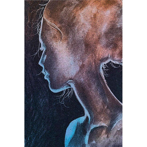 Girl In The Moonlight White Modern Wood Framed Art Print by Debs, Emma Catherine