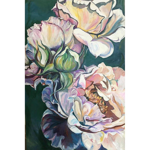 Florals Gold Ornate Wood Framed Art Print with Double Matting by Debs, Emma Catherine