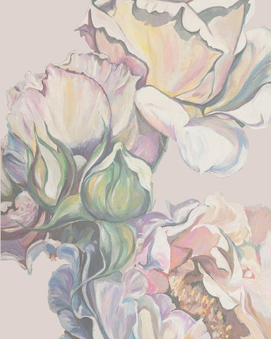 Rose Paper 2 White Modern Wood Framed Art Print with Double Matting by Debs, Emma Catherine