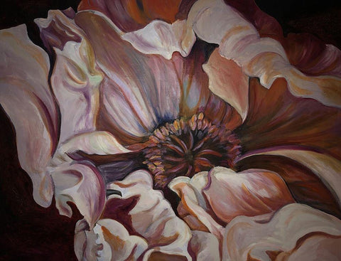 Moody Flower White Modern Wood Framed Art Print with Double Matting by Debs, Emma Catherine