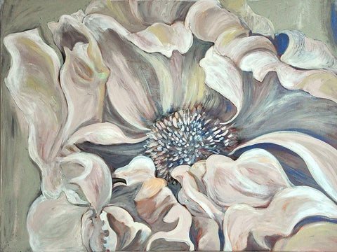 Pale Flower Black Ornate Wood Framed Art Print with Double Matting by Debs, Emma Catherine