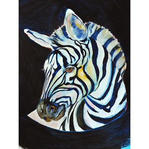 Zebra Black Modern Wood Framed Art Print by Debs, Emma Catherine