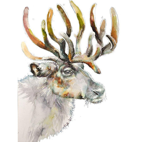 Moose on White Black Modern Wood Framed Art Print by Debs, Emma Catherine