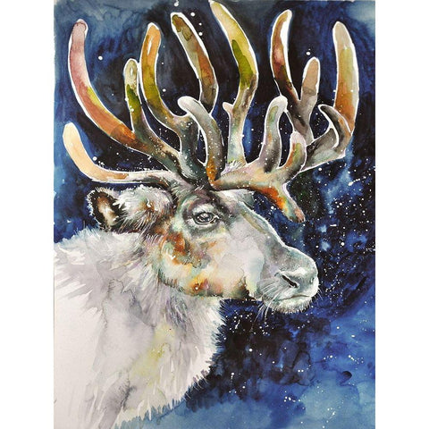 Moose Gold Ornate Wood Framed Art Print with Double Matting by Debs, Emma Catherine