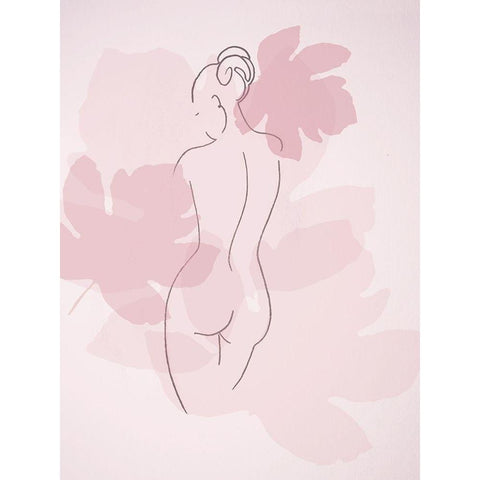 Line Figure with Figs Black Modern Wood Framed Art Print with Double Matting by Debs, Emma Catherine