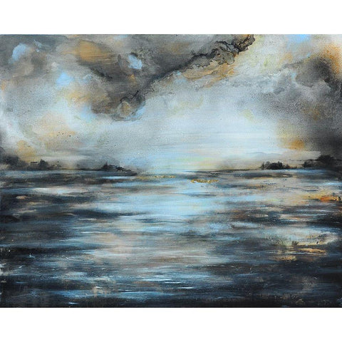 Light and Clouds Black Modern Wood Framed Art Print with Double Matting by Debs, Emma Catherine