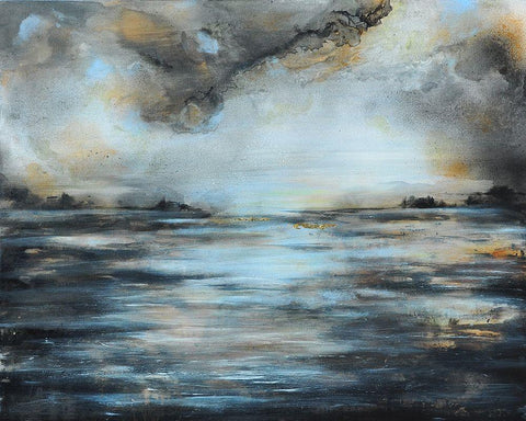 Light and Clouds White Modern Wood Framed Art Print with Double Matting by Debs, Emma Catherine