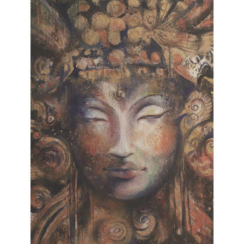 Buddha Neutral Gold Ornate Wood Framed Art Print with Double Matting by Debs, Emma Catherine