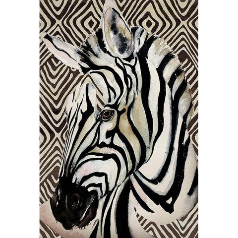 Designer Zebra White Modern Wood Framed Art Print by Debs, Emma Catherine