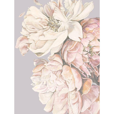 Soft Peonies Black Modern Wood Framed Art Print by Debs, Emma Catherine