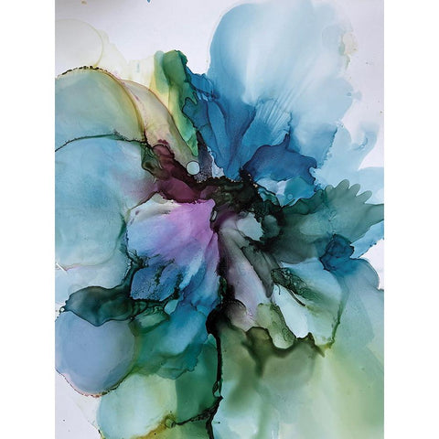 Floral Vibrant 1 White Modern Wood Framed Art Print by Debs, Emma Catherine