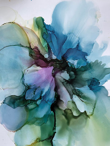 Floral Vibrant 1 White Modern Wood Framed Art Print with Double Matting by Debs, Emma Catherine
