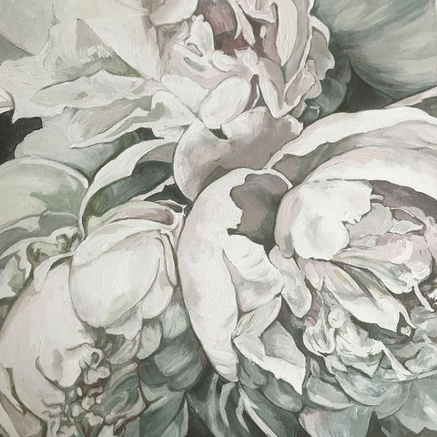Unsaturated Peonies 1 Gold Ornate Wood Framed Art Print with Double Matting by Debs, Emma Catherine
