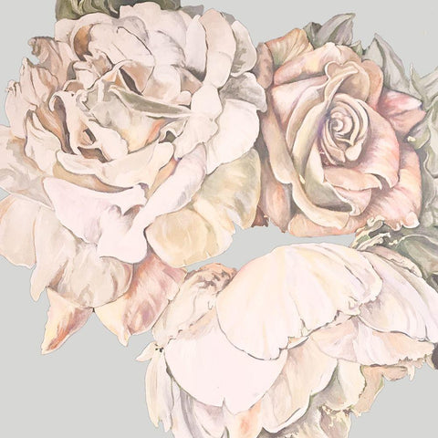 Soft Rose Bunch Black Modern Wood Framed Art Print by Debs, Emma Catherine