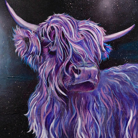 Purple Highland Gold Ornate Wood Framed Art Print with Double Matting by Debs, Emma Catherine