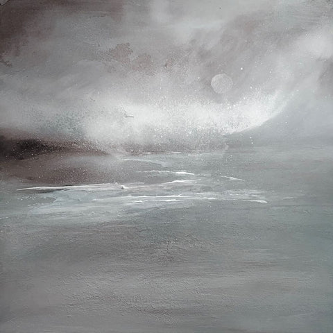Tranquil Waters White Modern Wood Framed Art Print with Double Matting by Debs, Emma Catherine