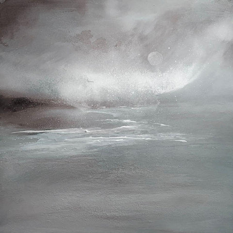 Tranquil Waters White Modern Wood Framed Art Print by Debs, Emma Catherine