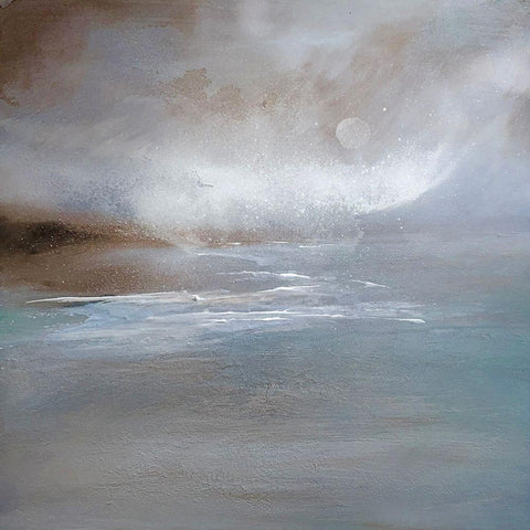 Blue Seascape Black Modern Wood Framed Art Print with Double Matting by Debs, Emma Catherine