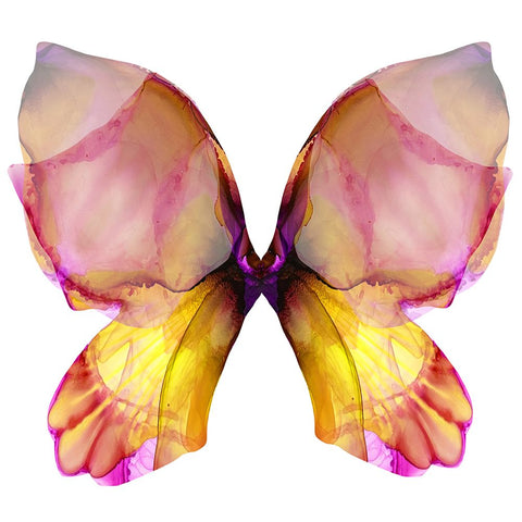Floral Butterfly 4 White Modern Wood Framed Art Print with Double Matting by Debs, Emma Catherine