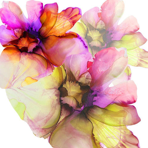 Vibrant Floral 1 Black Modern Wood Framed Art Print by Debs, Emma Catherine