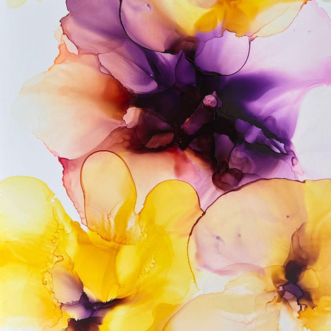 Vibrant Floral 2 Black Modern Wood Framed Art Print by Debs, Emma Catherine