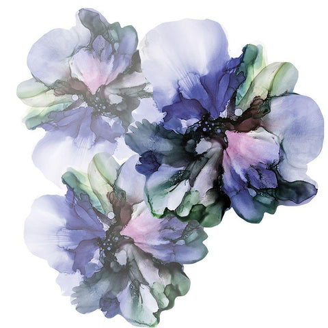 Vibrant Floral Trio Black Modern Wood Framed Art Print with Double Matting by Debs, Emma Catherine