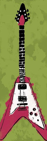 Electric Guitar A2 White Modern Wood Framed Art Print with Double Matting by Rodriquez Jr, Enrique