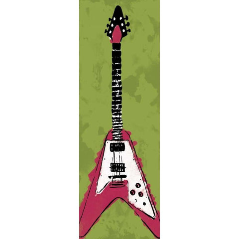 Electric Guitar A2 Black Modern Wood Framed Art Print with Double Matting by Rodriquez Jr, Enrique