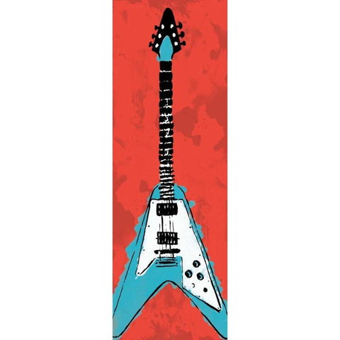 Electric Guitar A3 Gold Ornate Wood Framed Art Print with Double Matting by Rodriquez Jr, Enrique