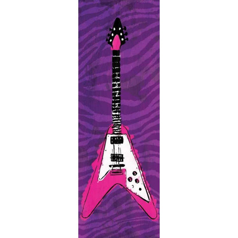 Girl Electric Guitar Black Modern Wood Framed Art Print with Double Matting by Rodriquez Jr, Enrique