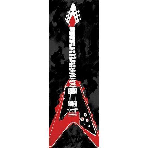 Electric Guitar A White Modern Wood Framed Art Print by Rodriquez Jr, Enrique