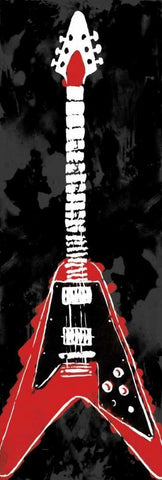 Electric Guitar A White Modern Wood Framed Art Print with Double Matting by Rodriquez Jr, Enrique