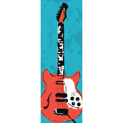 Electric Guitar B3 White Modern Wood Framed Art Print by Rodriquez Jr, Enrique