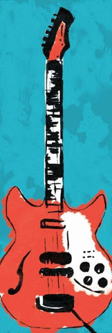 Electric Guitar B3 White Modern Wood Framed Art Print with Double Matting by Rodriquez Jr, Enrique