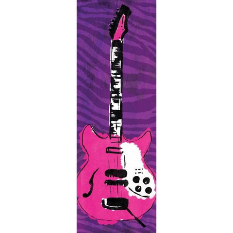 Girl Electric Guitar Mate White Modern Wood Framed Art Print by Rodriquez Jr, Enrique