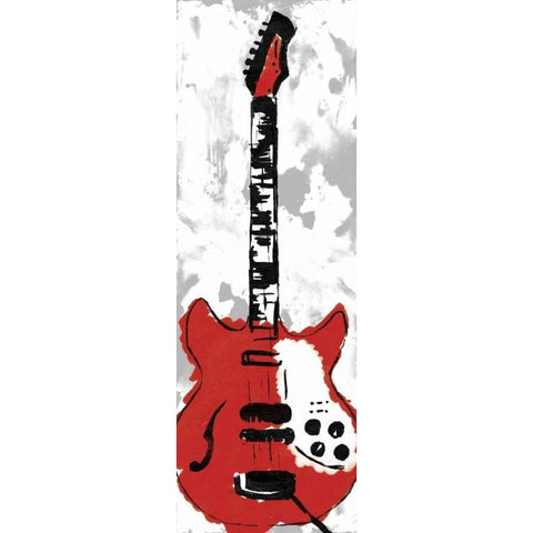 Electric Guitar B White Modern Wood Framed Art Print by Rodriquez Jr, Enrique