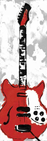 Electric Guitar B White Modern Wood Framed Art Print with Double Matting by Rodriquez Jr, Enrique