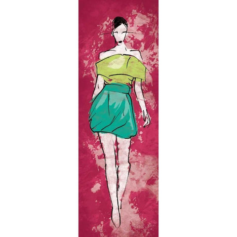 Runway Models Black Modern Wood Framed Art Print with Double Matting by Rodriquez Jr, Enrique