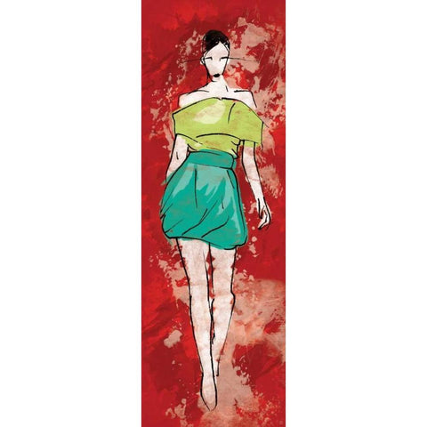 Runway Fashion White Modern Wood Framed Art Print by Rodriquez Jr, Enrique