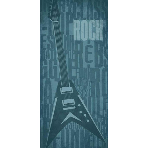 Rock Black Modern Wood Framed Art Print with Double Matting by Rodriquez Jr, Enrique