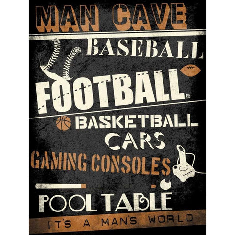 ManCave No Pong Gold Ornate Wood Framed Art Print with Double Matting by Rodriquez Jr, Enrique