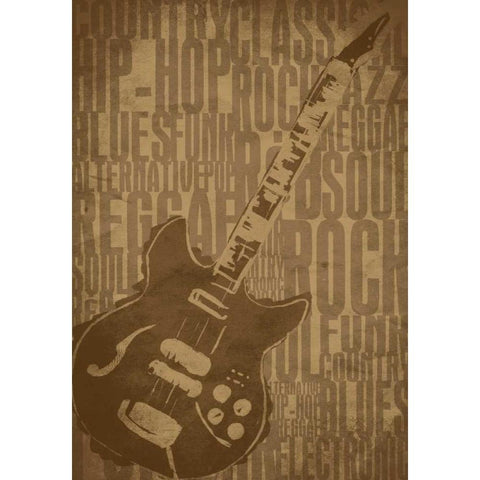 Guitars Type Black Modern Wood Framed Art Print with Double Matting by Rodriquez Jr, Enrique