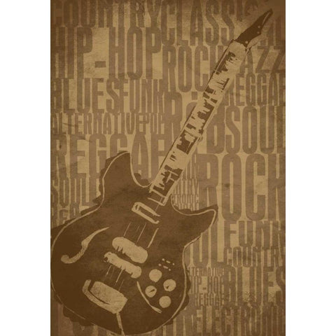 Guitars Type Gold Ornate Wood Framed Art Print with Double Matting by Rodriquez Jr, Enrique