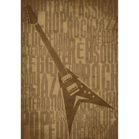 Guitars Type D White Modern Wood Framed Art Print by Rodriquez Jr, Enrique