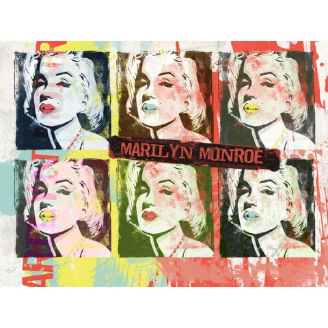 Monroe Painted A Black Modern Wood Framed Art Print by Rodriquez Jr, Enrique