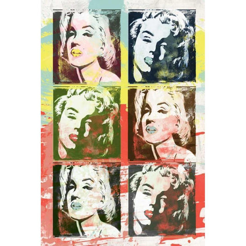 Monroe Painted C Black Modern Wood Framed Art Print with Double Matting by Rodriquez Jr, Enrique